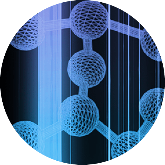 A close-up of a molecular structure